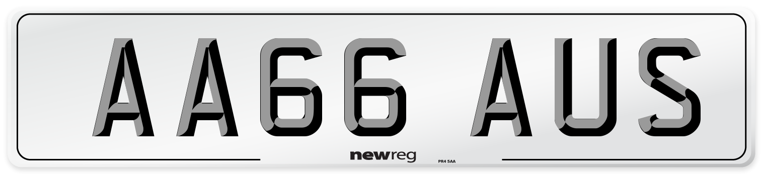 AA66 AUS Number Plate from New Reg